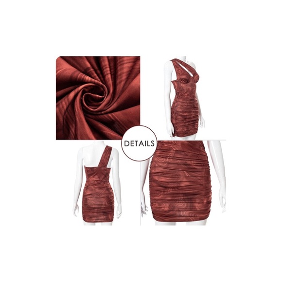 One Shoulder Marbled Pencil Dress - Picture 3 of 3